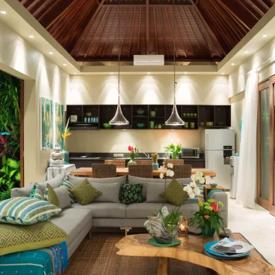 Eshara II – Living _ dining at night Villa Eshara Complex - Villa Gallery