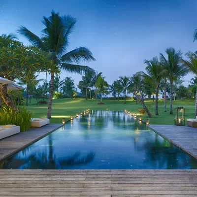 14-Kaba Kaba Estate – Pool deck at dusk Villa Kaba Kaba Estate - Villa Gallery