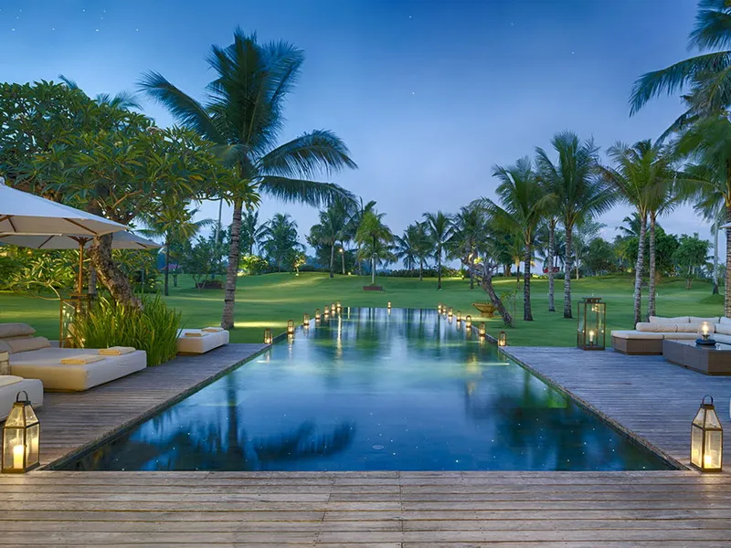 14-Kaba Kaba Estate – Pool deck at dusk Villa Kaba Kaba Estate - Villa Gallery