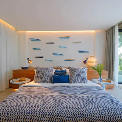 Bed wood bathtub Villa Seascape - Villa Gallery