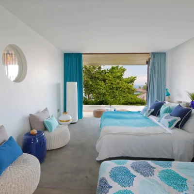 Blue bedroom window view Villa Seascape - Villa Gallery