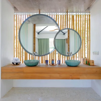 Double green sink mirror Villa Seascape - Villa Gallery