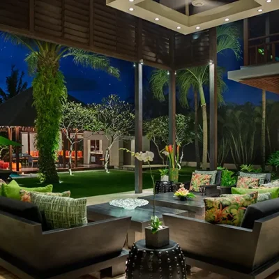 bendega-nui-living-area-with-pool-view-at-night Villa Bendega Complex - Villa Gallery