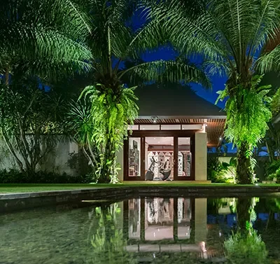bendega-nui-pond-view-to-gym Villa Bendega Complex - Villa Gallery