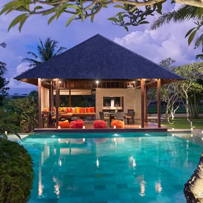 bendega-nui-pool-side-bale-at-night Villa Bendega Complex - Villa Gallery