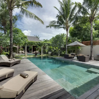 Eshara I – Pool deck and open door to Eshara II Villa Eshara Five - Villa Gallery