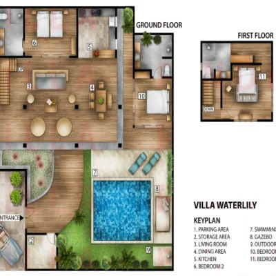 Villa Waterlily Floorplan Bali Villa