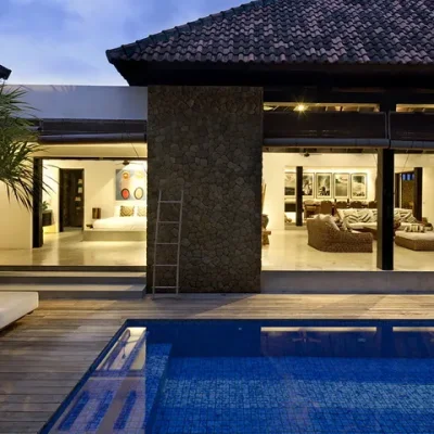 13. Villa Hana – Living area at night Villa Hana - Villa Gallery