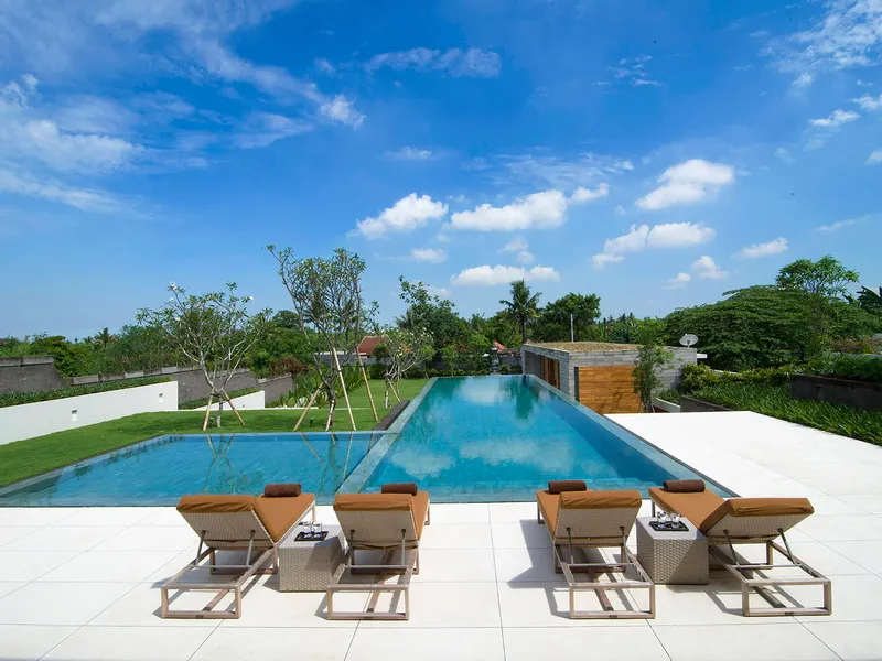 Sunloungers by the pool