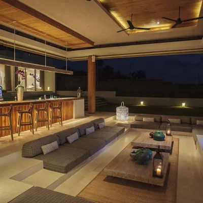 43. The Iman Villa – Bar and living area at night