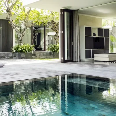 Villa Issi – View of living from pool Villa Issi - Villa Gallery