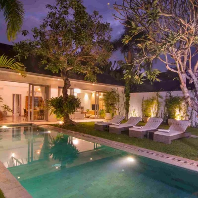 Pool View By Night_3840_11zon Villa Mia Canggu - Villa Gallery