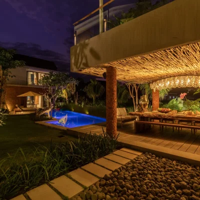 Villa Kimaya – Dining and Pool at Night Villa Kimaya - Villa Gallery