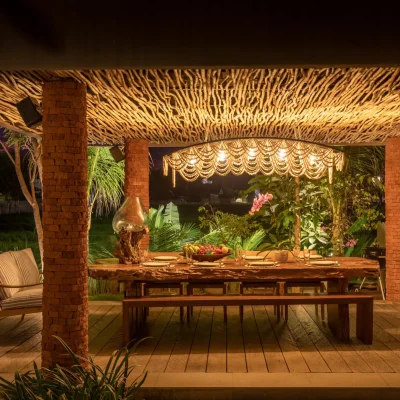 Villa Kimaya – Outdoor Dining Table at Night Villa Kimaya - Villa Gallery