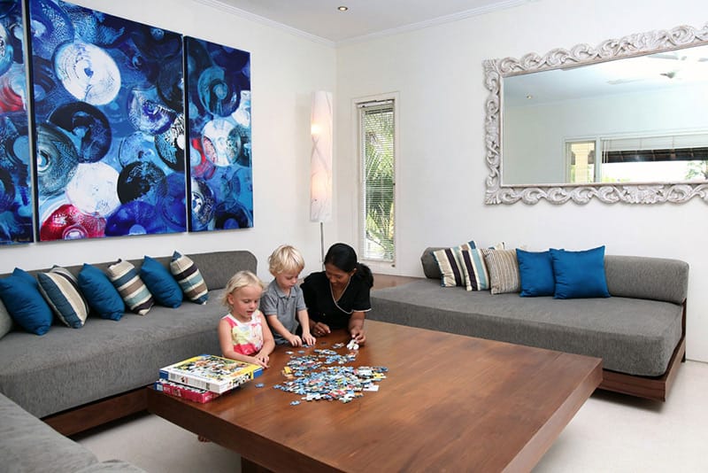 Nanny with kids in Villa Bali