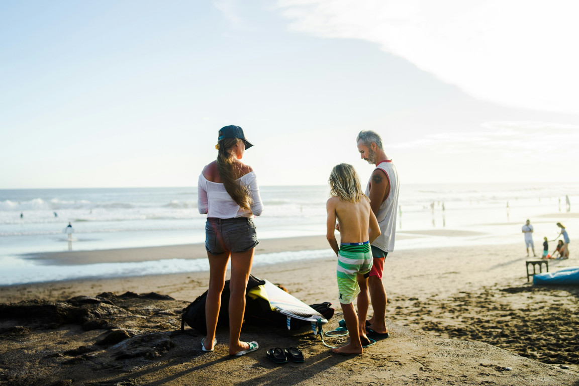 family surfing holiday in Bali