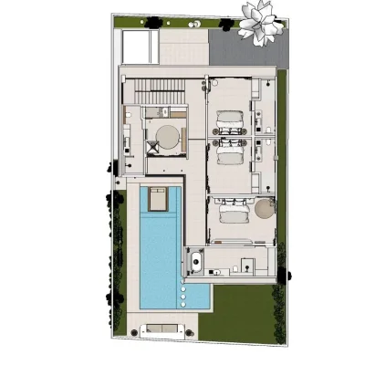 Floor Plan F1 – Villa Casa Jomo Bali Villa