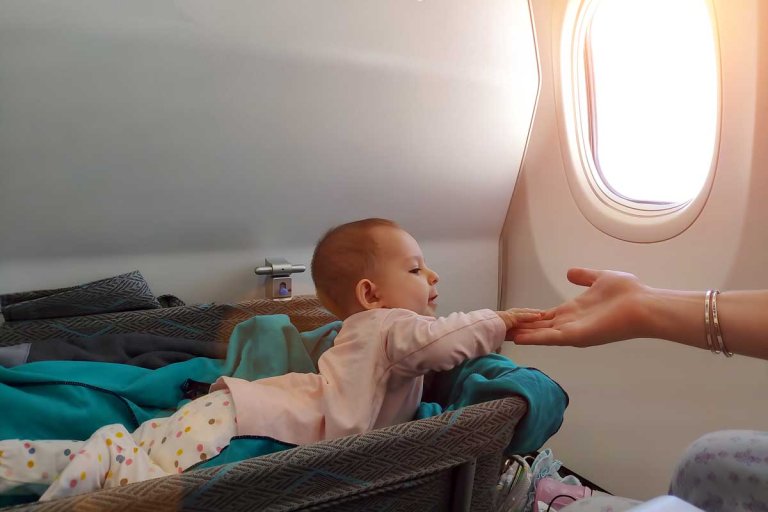 baby bassinet on plane