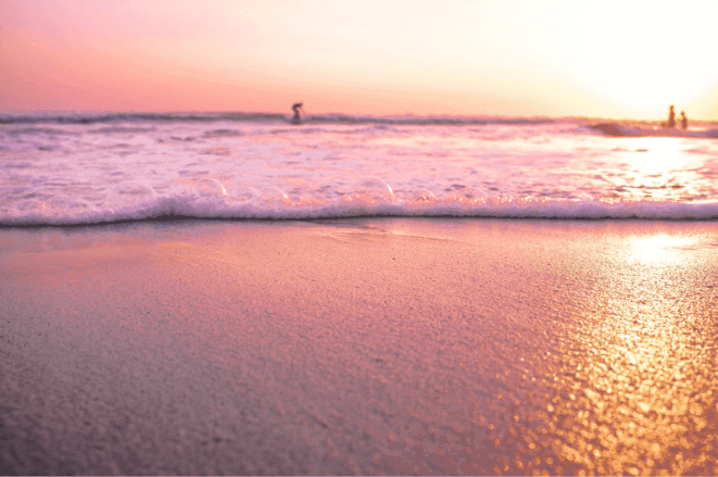 double six beach with orange-pink landscape