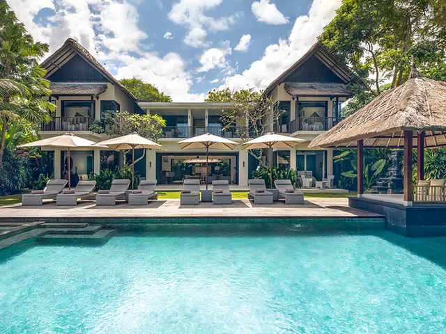 001 Seseh Beach Villa II – Villa facade and pool Seseh Beach Villa Estate - Villa Gallery