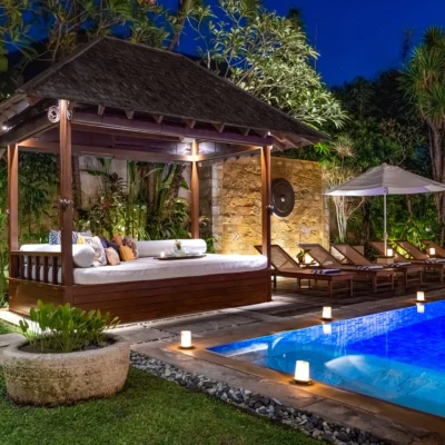 018 Villa Windu Sari – Pool area at night Villa Windu Sari - Villa Gallery