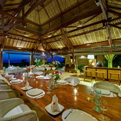 12. Villa Sungai Tinggi – Dining room at night_11zon Villa Sungai Tinggi - Villa Gallery