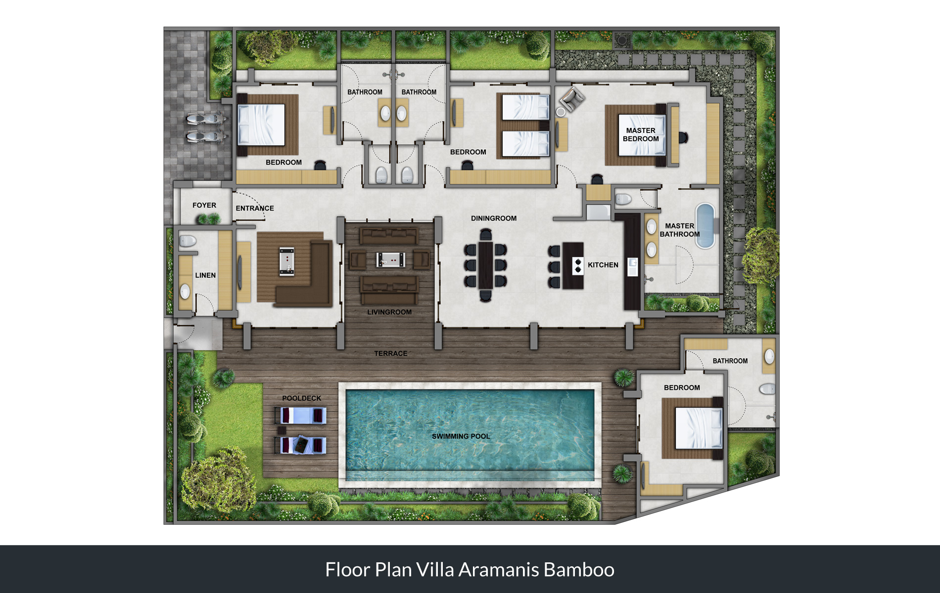 Villa Bamboo Aramanis - Floor Plan