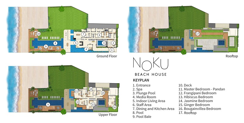 Villa Noku Beach House - Floor Plan