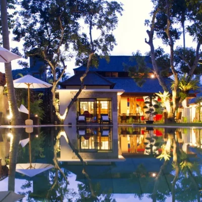 15-Villa San – Villa at dusk Villa San - Villa Gallery