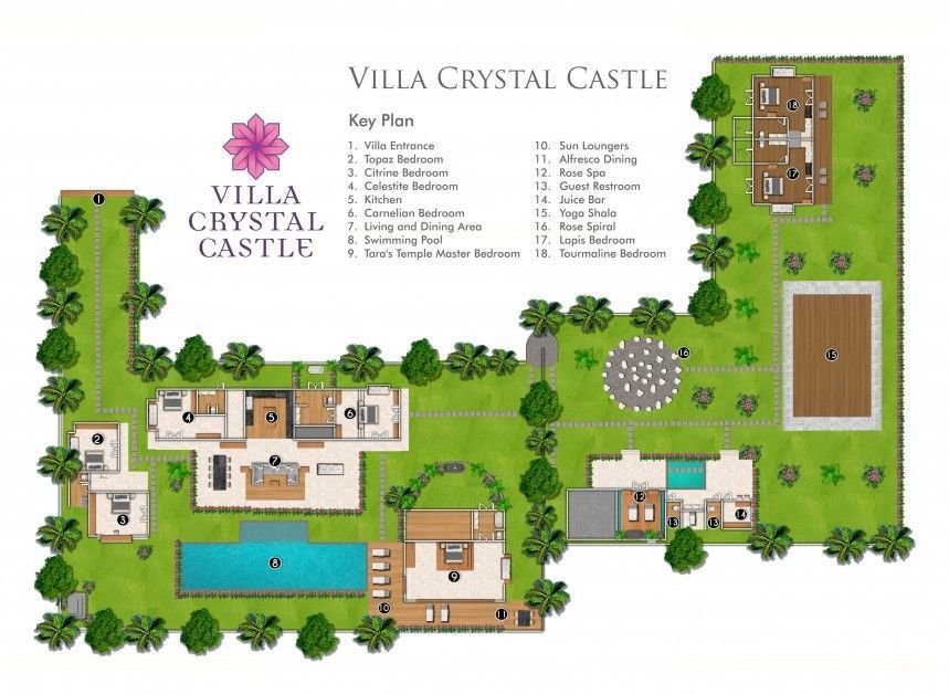 Villa Crystal Castle Ubud - Floor Plan