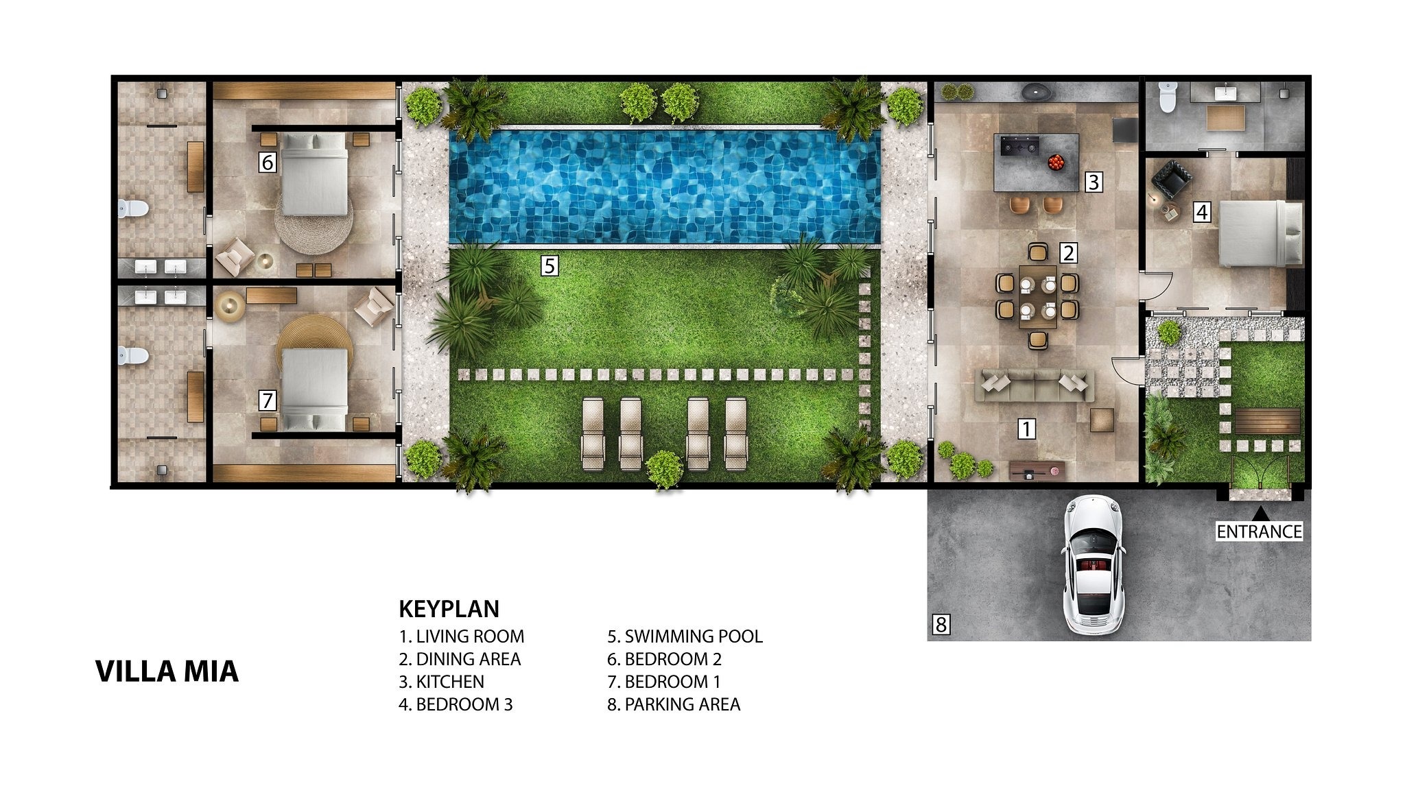 Villa Mia Canggu - Floor Plan