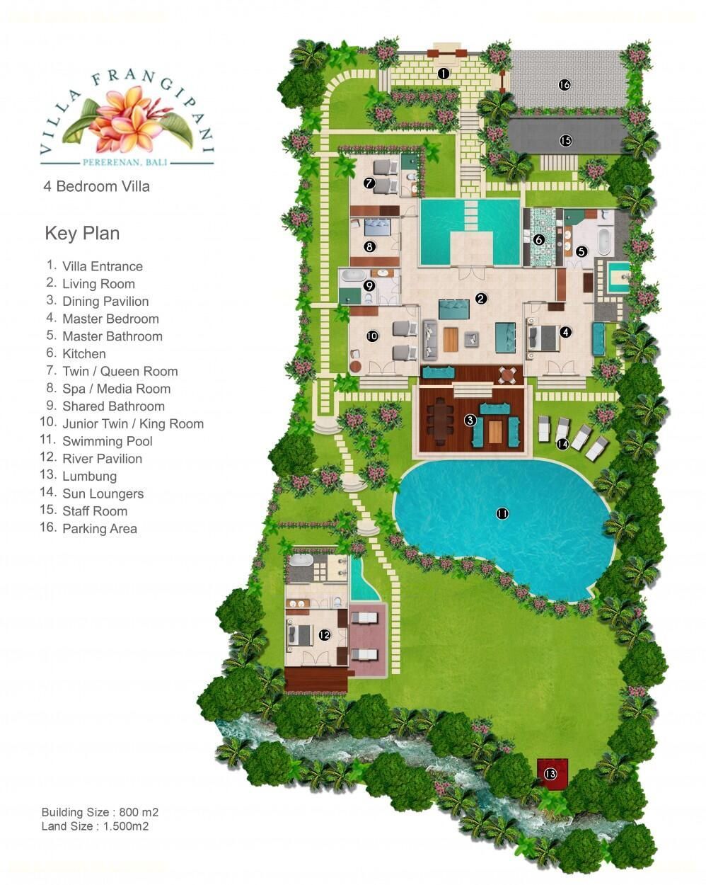 Villa Frangipani - Floor Plan