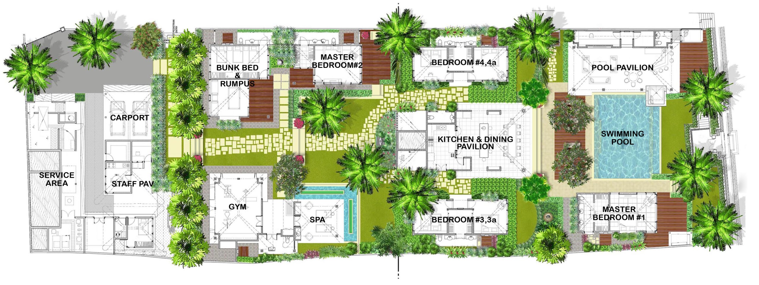 Villa Pantai Lembongan - Floor Plan