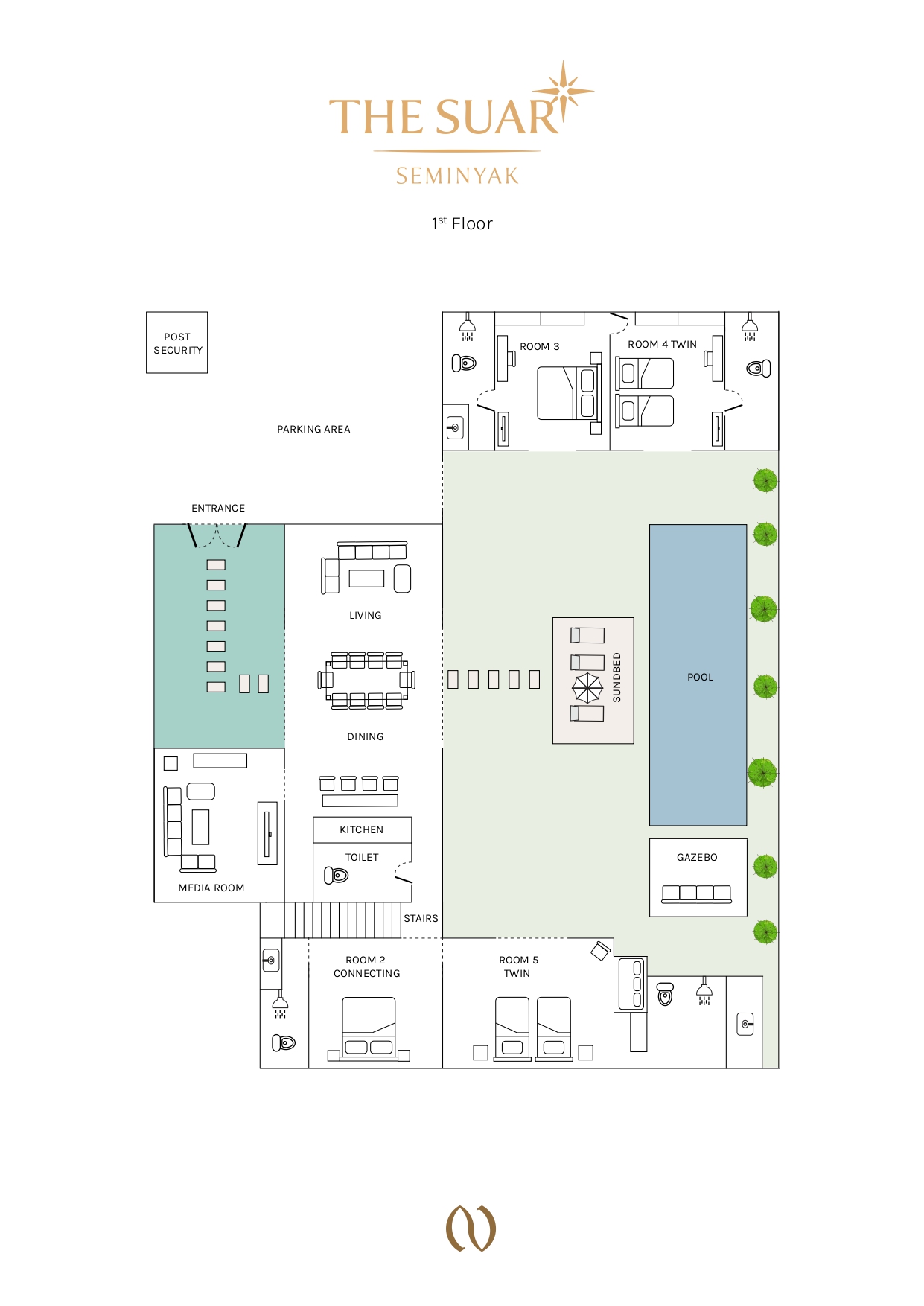 Villa Suar Seminyak - Floor Plan