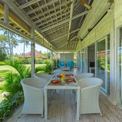 6. Sungai Tinggi Beach Villa – Joglo dining area setting_11zon Villa Sungai Tinggi - Villa Gallery