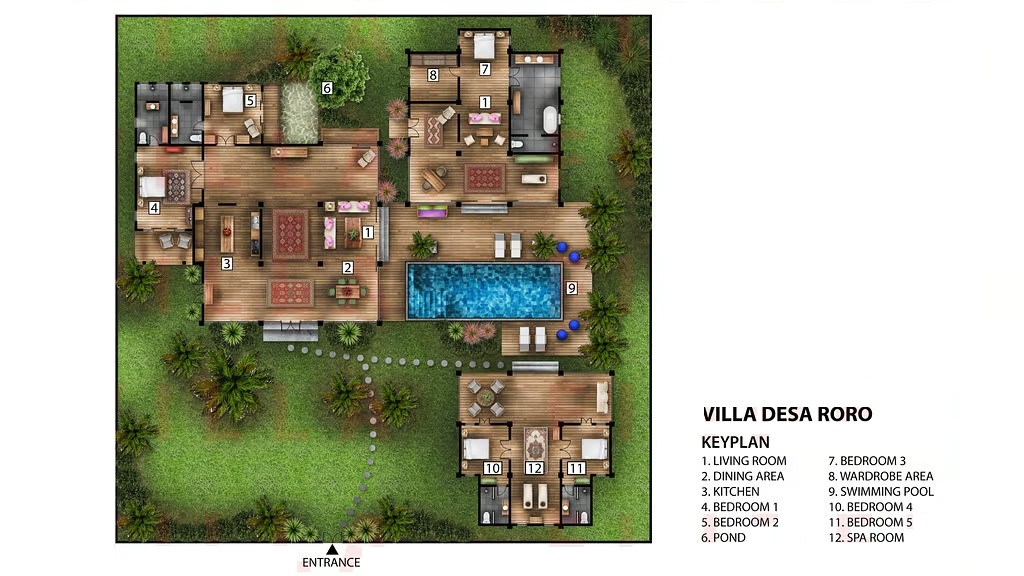 Villa Desa Roro Estate - Floor Plan