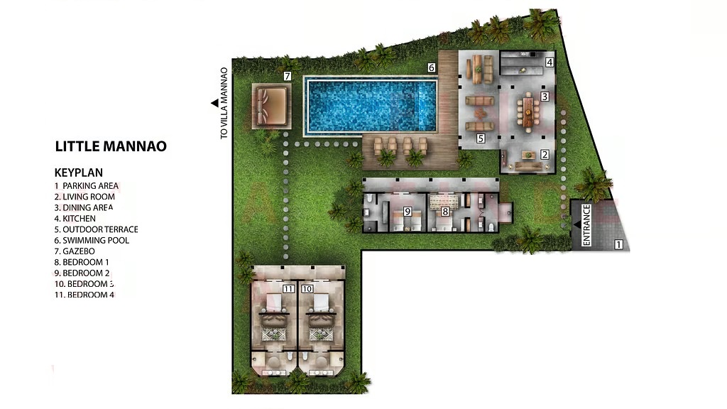 Villa Little Mannao - Floor Plan