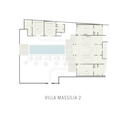 Flooplan Villa Massilia Tuju - Villa Gallery
