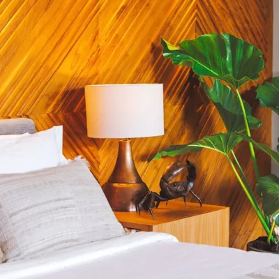 Noku Beach House – Stylish bedroom detail Villa Noku Beach House - Villa Gallery