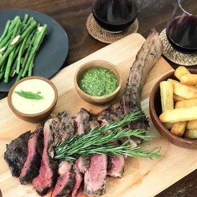 Perfectly Barbequed 1Kg Black Angus Tomahawk Steak Villa Kasianda House - Villa Gallery