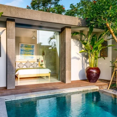 Pool-and-bedroom-four Villa Bamboo Aramanis - Villa Gallery