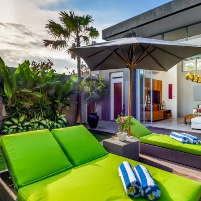 Sun-louners-by-the-pool Villa Bamboo Aramanis - Villa Gallery