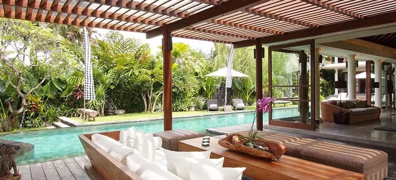Villa-Sarasvati-Living-area-with-view-to-pool Villa Sarasvati - Main Villa
