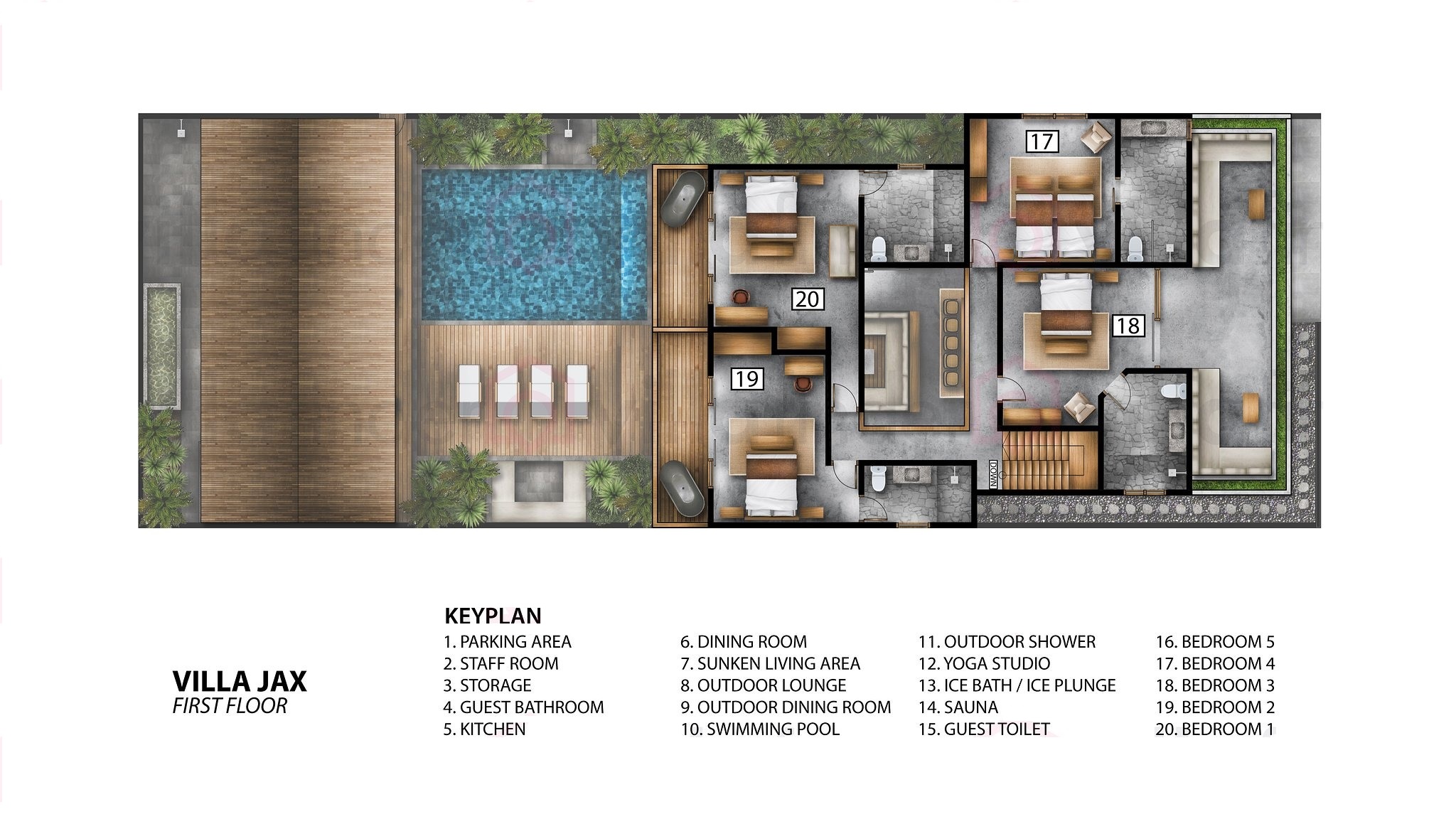 Villa Jaxe Bingin - Floor Plan
