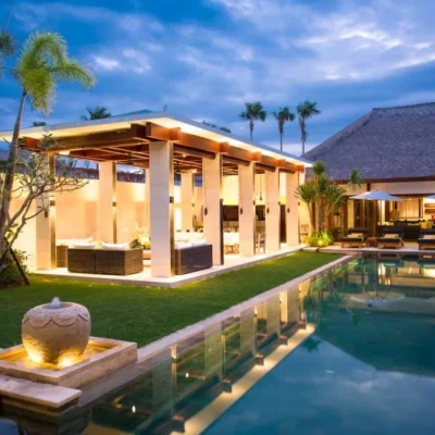villa-lilibel-pool-and-villa-lit-up Villa Lilibel - Villa Gallery