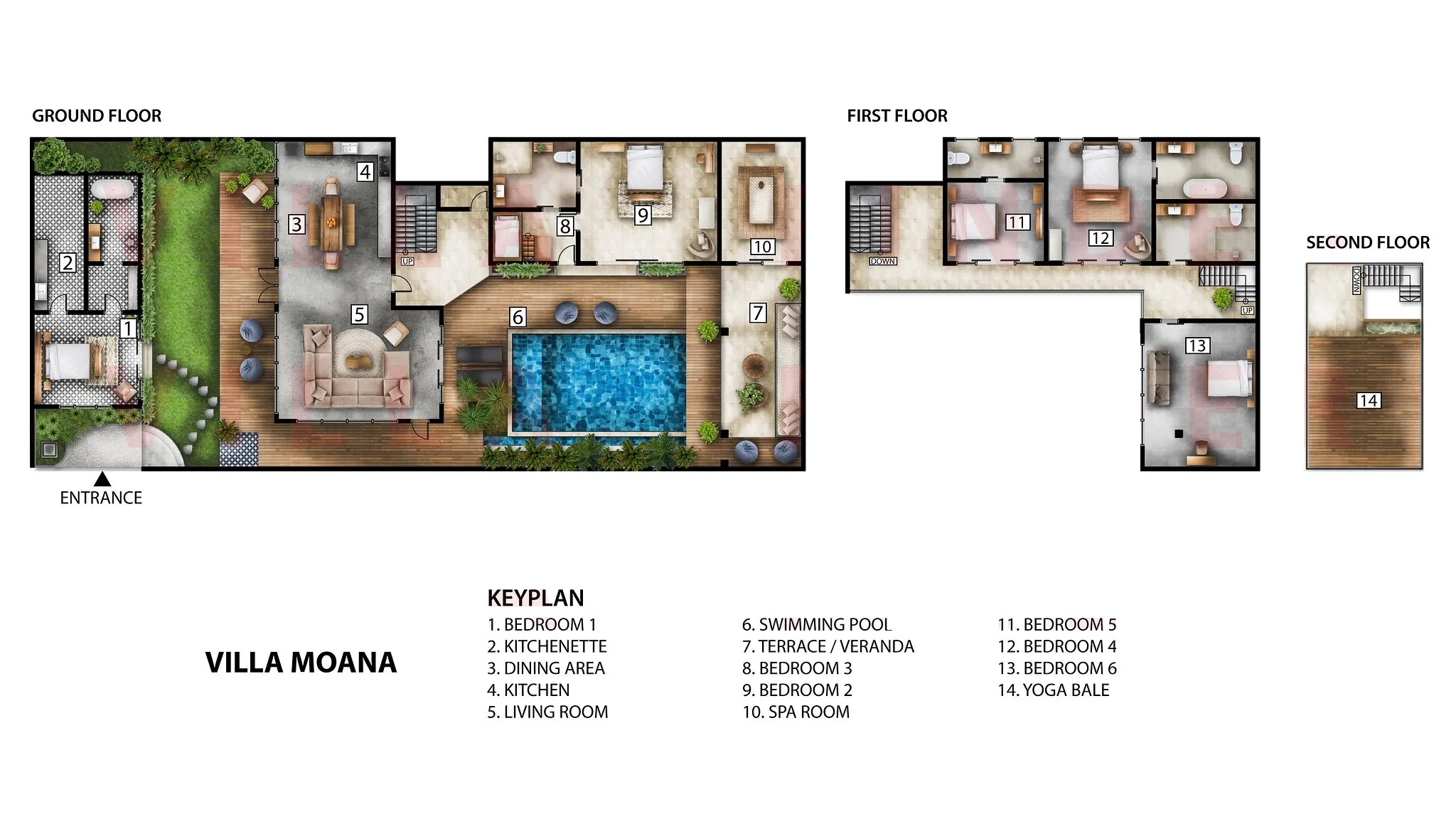 Villa Moana Canggu - Floor Plan