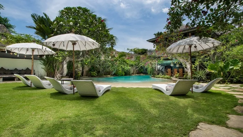 pool view of villa phinisi, seminyak, Bali