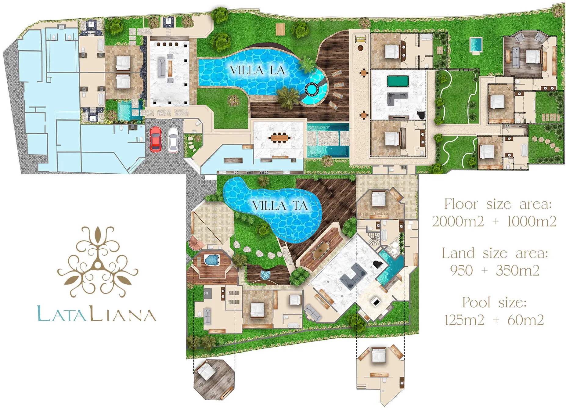Villa La-Ta Seminyak - Floor Plan